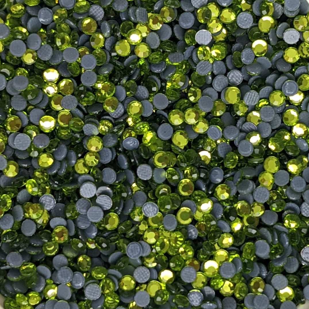 10SS PERIDOT Hot Fix Rhinestones - 10 gross